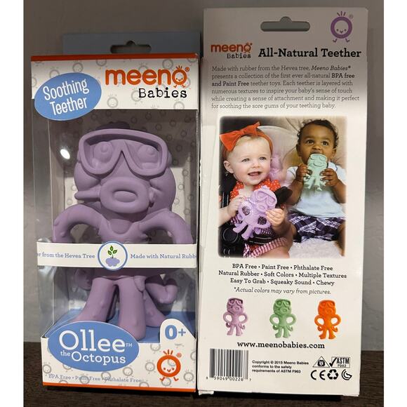 New: Meeno Babies soothing teether ollie the octopus; baby teether; sensory - Picture 1 of 3